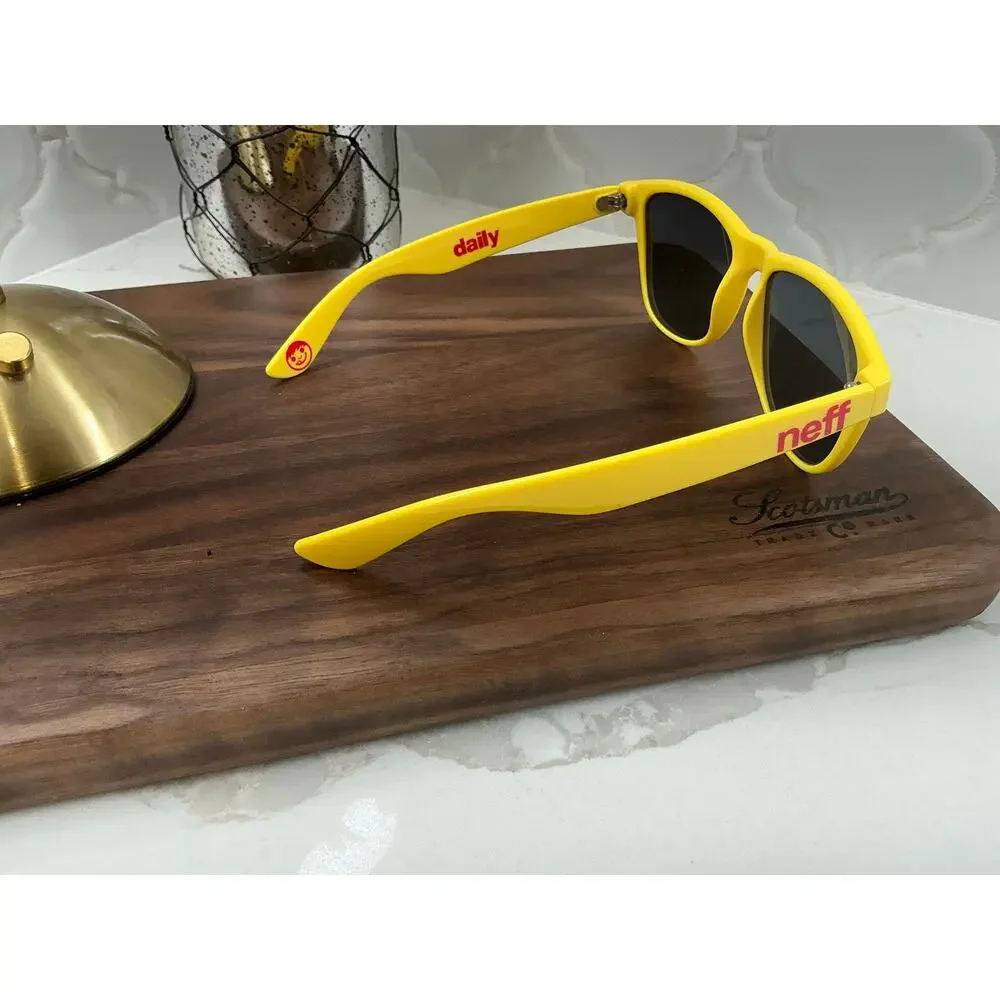 NEFF Daily Shades Wayfarer Sunglasses Yellow UV400 NWT